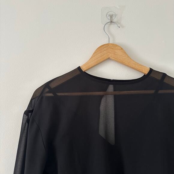 Aritzia Wilfred Talmont Sheer Sheer Chiffon Bodysuit Black XS - Picture 6 of 9